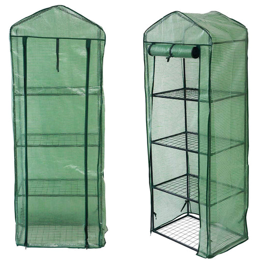 4 Tier Greenhouse, Small Plant Greenhouses,With Transparent Plastic PVC Cover, Indoor outdoor tent garden greenhouse
