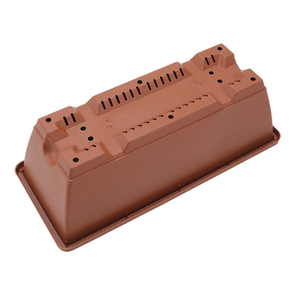 5pcs Balcony Vegetable Basin, Long Strip Horon Basin, Outdoor Creative Plastic Vegetable Planting Box, Available in White, Gray, Dark Green And Brick Red. Available Sizes: L42.5*W17*H14Cm/L49.5*W19*H*14Cm