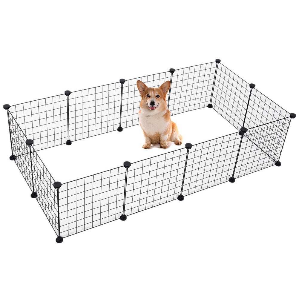 Dog Playpen, Cat Playpen, Small Animal Playpen Metal Pet Playpen for Small Dogs Cats Including 12 Panels, Portable Small Animal Wire Cage for Indoor Yd Fence for Guinea Pigs, Rabbits Kennel Crate Fence, Dog Fence for Puppy, Kitten, Hamster, Turtle, Hedgeh