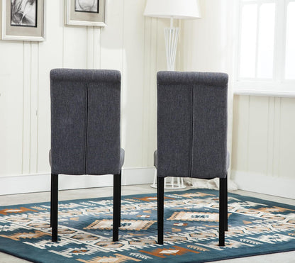 mcc direct Set of 2 Lined Fabric Dining Chairs With Solid Wooden Legs For Home & Commercial Restaurants
