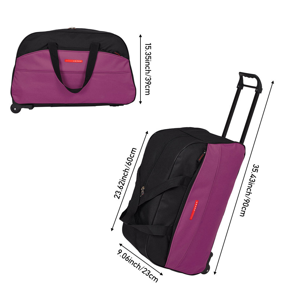 Large Capacity Rolling Travel Bag with Wheels, Lightweight Foldable Luggage Duffel for Weekend Getaways, Business Trips, and Airport Travel, Spacious Carry - on Tote for Packing Essentials