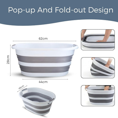 40 L Collapsible Laundry Basket – Folding Pop-Up Washing Hamper with Handles, Durable & Portable Space-Saving Clothes Storage Bin for Bathroom, Bedroom & Laundry Room, Space Saving Clothes Washing Bin with Handles, Durable, Portable & Easy Storage Washing