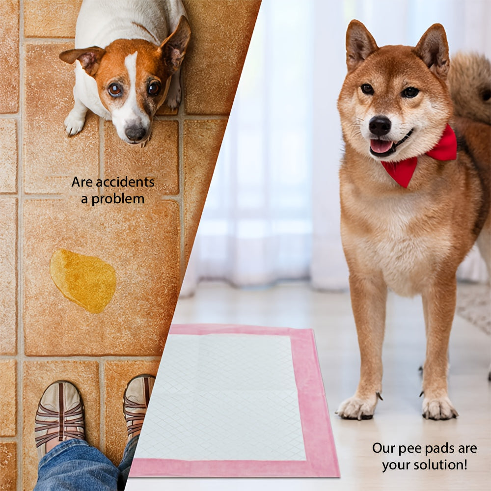 Puppy Training Pads, Enhanced Absorbent Plush Pee Pads Made From Non-Woven Fabric, for Dogs And Cats, Suitable for Large Breeds, 50 pcs, Pink