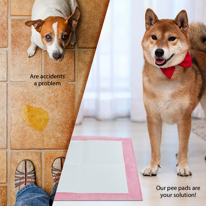 Puppy Training Pads, Enhanced Absorbent Plush Pee Pads Made From Non-Woven Fabric, for Dogs And Cats, Suitable for Large Breeds, 50 pcs, Pink