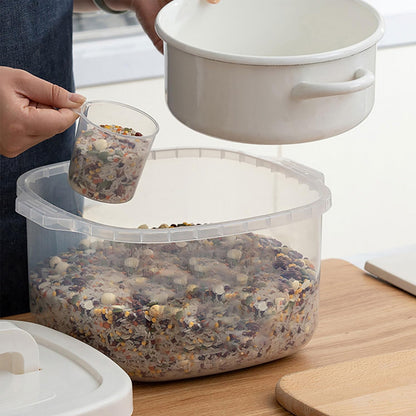 5-10KG Airtight Food Storage Container with Lid and Measuring Cup Plastic Portable Cereal Container for Kitchen, Storage Bin for Rice Beans, Flour, Pet Food