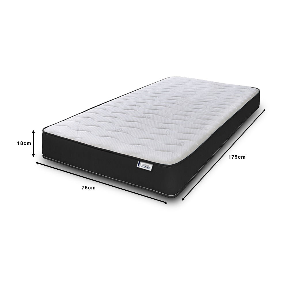 Hybrid Spring Mattress 18CM Deep Memory Foam Open Coil Kids Single Double King All Sizes UK Made BS7177