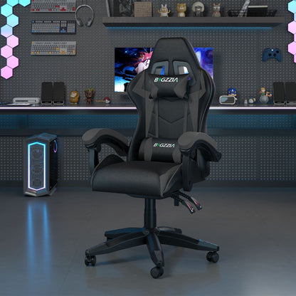 High-Back Gaming Chair with Lumbar Cushion & Headrest – Height Adjustable 90°-155° Reclining Office Computer Chair for Adults 130kg Capacity 10 Colours