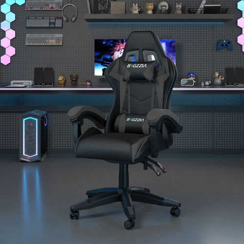High-Back Gaming Chair with Lumbar Cushion & Headrest – Height Adjustable 90°-155° Reclining Office Computer Chair for Adults 130kg Capacity 10 Colours