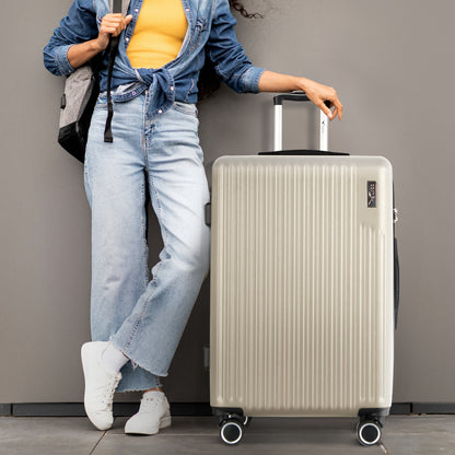 LUGG 76.5 x 50.5 x 30cm Vacay Suitcase ABS Luggage with TSA Indent Lock, Aluminium Trolley Handle, 360° Spinner Wheels, Water-Resistant & Durable Material - Airline Compatible (28inch)