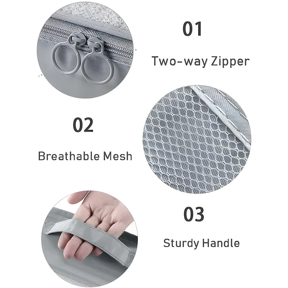 Packing Cubes Set of 7 for Suitcase – Travel Organiser Bags for Clothes, Shoes, Toiletries & Accessories, Oxford Fabric Luggage Sorting Pouches for Holiday & Business Travel in Grey, Pink, Blue & Beige