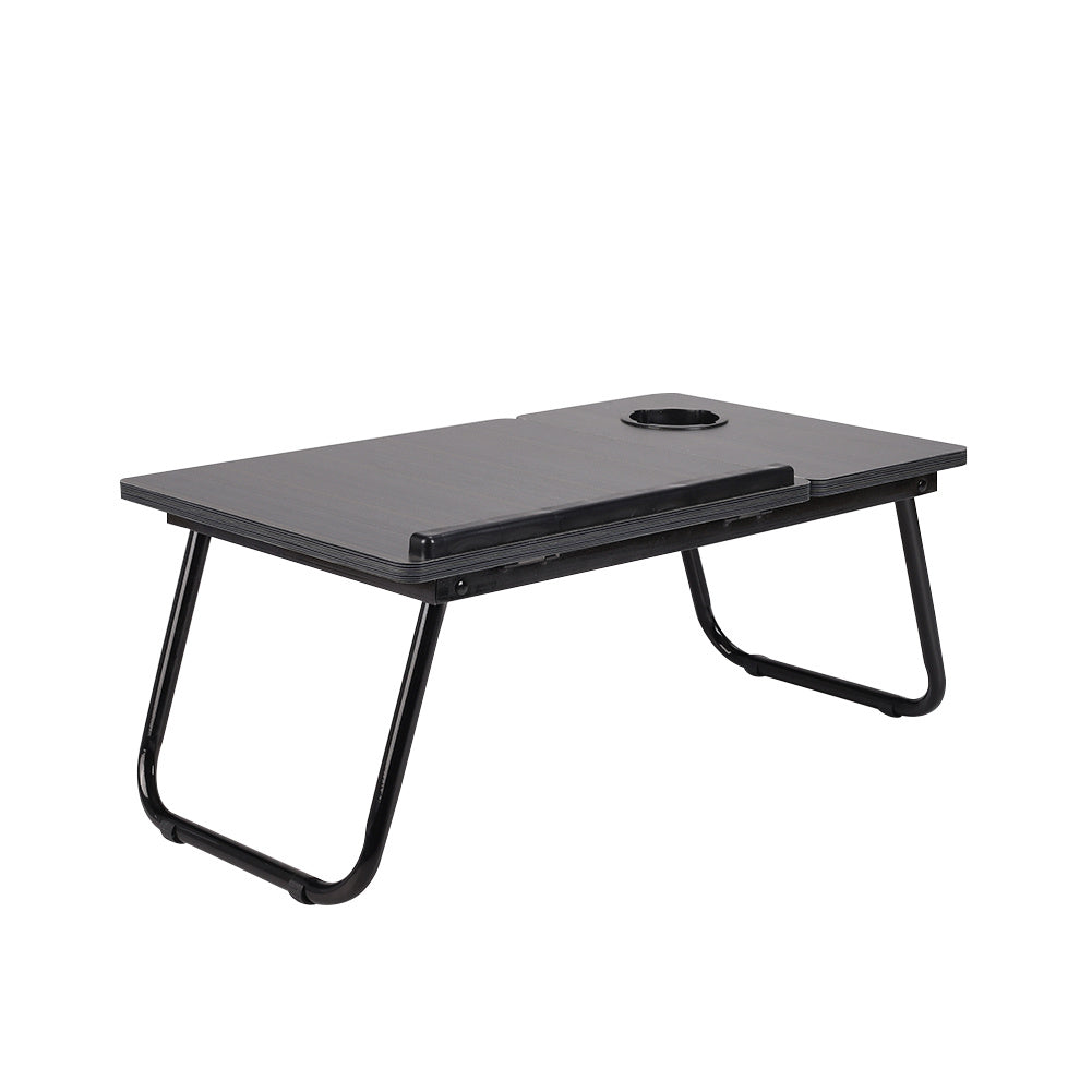 Folding Lap Desk With Cup Holder, Foldable Laptop Table For Bed, Portable Bed Desk For Studying, Reading And Writing, Notebook Stand For Couch Sofa Floor, 23.05*12.8*9.45 Inches Black