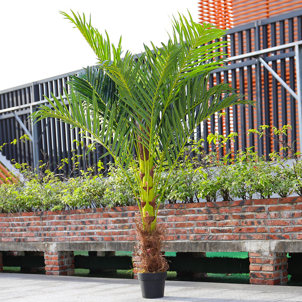 Large 180cm Artificial Plants Areca Palm Fake Tropical Tree Faux Plants for Indoors and Outdoors Artificial Foliage and Plastic Pot for Party Office Home House Decorations