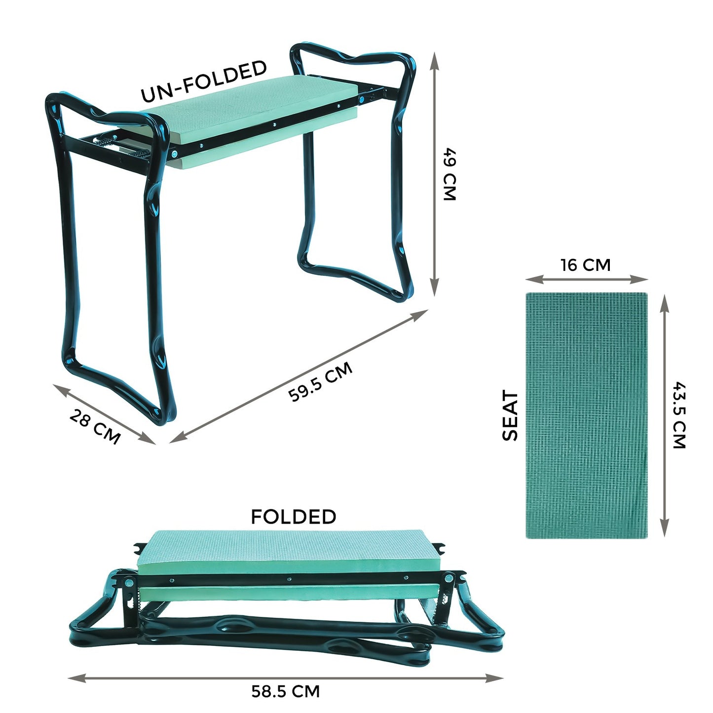 Garden Kneeler with Handles,2-in-1 Soft Foam Kneeling Pad,Portable Kneeler Seat With Removable Tool Pouch, Folding Padded Garden Kneeler, Lightweight Gardening Stool Garden Kneeling Bench for Gardening