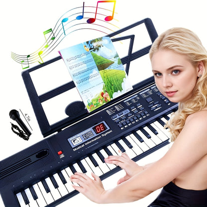 61 Key Digital Piano Keyboard with Microphone, Portable Music Piano Keyboard Electronic Keyboard Multifunctional Key Piano Musical Instrument Keyboard for Piano Music Teaching Birthday Gifts Beginner (With LCD Display)