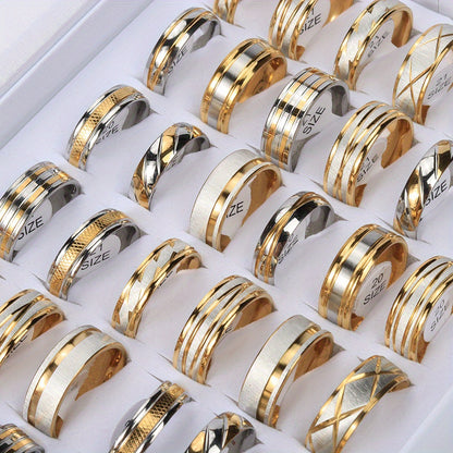 20pcs/Lot Stripe Waterproof Fashion High Quality Rings for Men