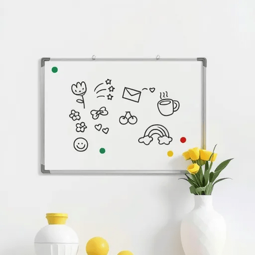 Multipurpose Magnetic White Board, Portable Dry Wipe Whiteboard Aluminium Frame For Office School and Home With Marker Pens, Magnets, Dry Eraser and Tray, Easy to Write Clean Surface for Memos Notes