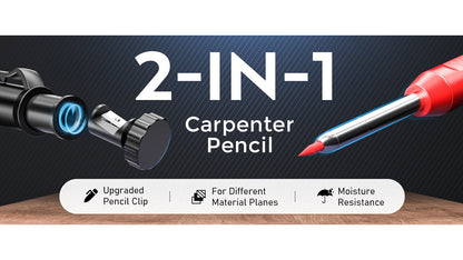 15/18/27Pack Carpenter Pencil Set with Sharpener, Mechanical Carpenter Pencils with Refill, Automatic Center Punch And Carbide Scribe Tool, Heavy Duty Construction Pencil for Architect-With Case