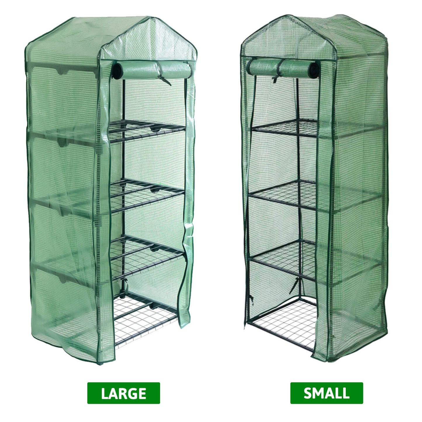 4 Tier Greenhouse, Small Plant Greenhouses,With Transparent Plastic PVC Cover, Indoor outdoor tent garden greenhouse