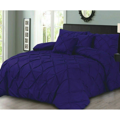 PINTUCK PLEATED ALFORD EGYPTION COTTON MIX DUVET COVER WITH PILLOW CASEA ALL SIZES SINGLE DOUBLE KING SUPER KING