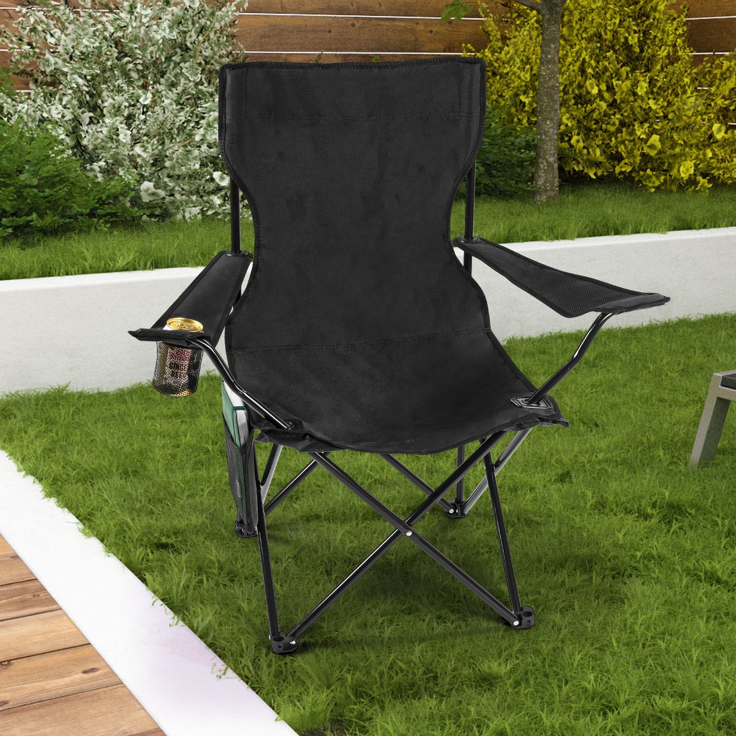 Taylor & Brown Set of 2 Lightweight Folding Camp Chair - Portable Chairs with Cup Holder, Side Pocket and Bag Perfect for Camping, Festivals, Garden, Fishing, Beach and BBQs, Camping Chair