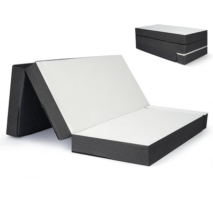 Folding Mattress Single 15cm Tri-Fold Foam Mattress with Removable Washable Cover, Foldable Floor Mattress for Travel, Camping, Guest Bed, Small Spaces