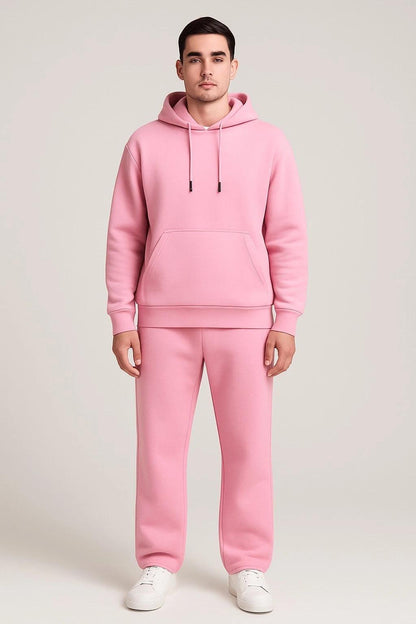Men'S Outfit Two-Piece Set Featuring a Hooded Long-Sleeve Sweatshirt And Long Pants Solid Colour Knit Fabric Tracksuit, Regular Fit, Perfect Gift for Men, Daily & Outdoor Wear Large Pockets Matching For All Seasons S-XL