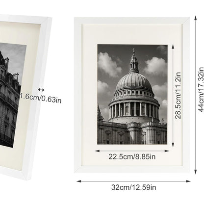 3 Pack A3 Photo Frame 29.7 x 42cm Black/White Picture Frame Wall & Tabletop Frames, Portrait or Landscape Display for Posters, Prints & Certificates