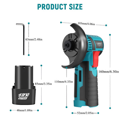 Powerful Cordless Angle Grinder - 2 Batteries, Battery Rechargeable, home DIY wood and metal grinding and polishing, Electric Multifunctional Polishing Grinding Machine, Mini Cordless Tool, Rust Removal, Ideal for Birthday Gift Automobile (Warning for Mul