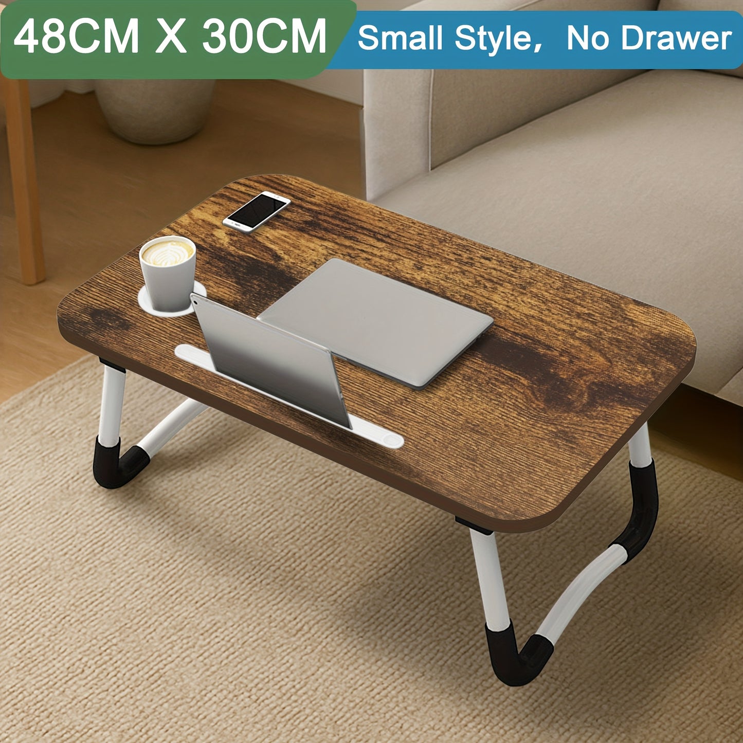 Laptop Desk, Laptop Bed Table with Foldable Legs & Cup Slot, Reading Holder Notebook Stand, Laptop Bed Tray for Bed Sofa Breakfast Work Study Reading, Laptop Stand for Bed, Bed Table for Laptop