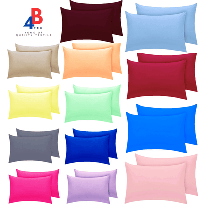 4B Pillowcases – Pack of 4 – Available in Many Beautiful and Vibrant Colors – Smooth & Durable Pillowcase Set for Everyday Bedroom, Guest Room & Travel Use