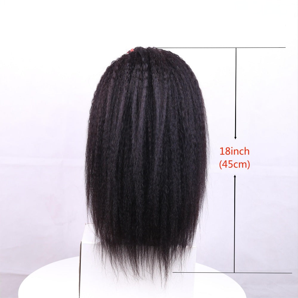 Kinky Straight Human Hair Wig 4x4 HD Lace 180% Density – Glueless Wear & Go, Pre-Cut Pre-Plucked Natural Hairline Lace Closure Wig for Women, Breathable Cap, Multiple Lengths