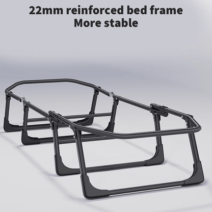 1pc Portable Folding Camp Bed- Adjustable with Mattress& Side Pocket, Grey Lightweight Outdoor Guest Bed, Compact Foldable Design for Camping, Travel, Picnics, Home Office Use, Camping Bed, Sturdy Frame, A Great Christmas Gift, Ergonomic Seating