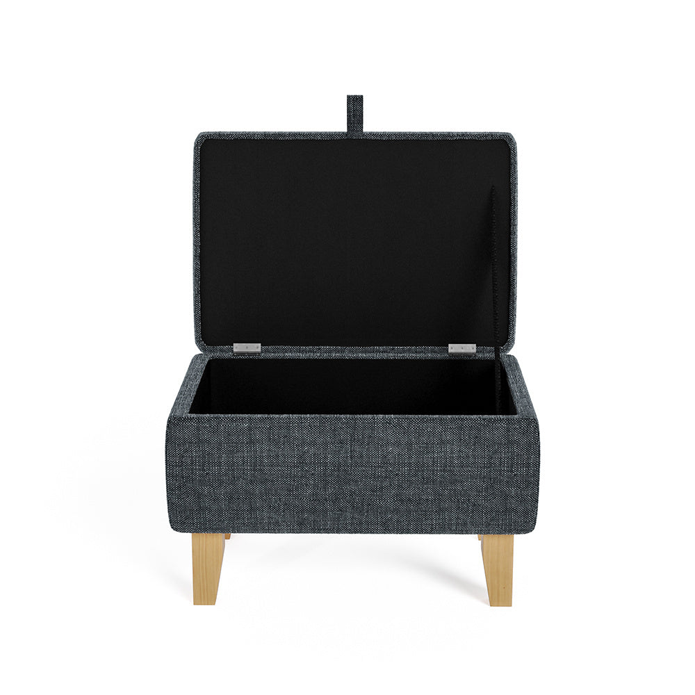 Linen Padded Storage Stool Ottoman Storage Box Footstool Living Room Bedroom Hallway Shoe Stool Footrest