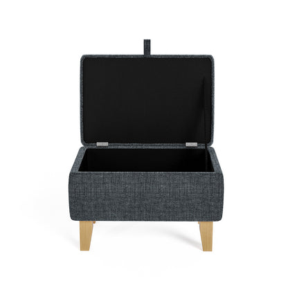 Linen Padded Storage Stool Ottoman Storage Box Footstool Living Room Bedroom Hallway Shoe Stool Footrest