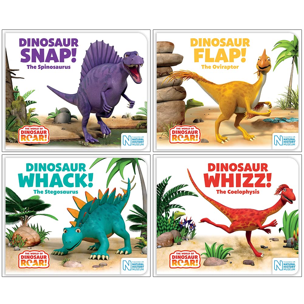 The World of Dinosaur Roar Series Books 5 - 8 Collection Set (Dinosaur Snap, Dinosaur Flap, Dinosaur Whack &ampDinosaur Whizz)