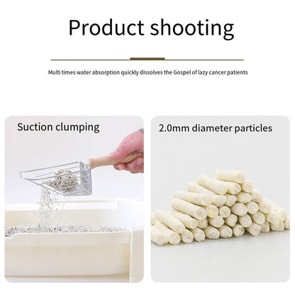 2.4Kg/6L Tofu Cat Litter Clumping, Toilet Flushable Easy Clumping Tofu Litter, 2mm
