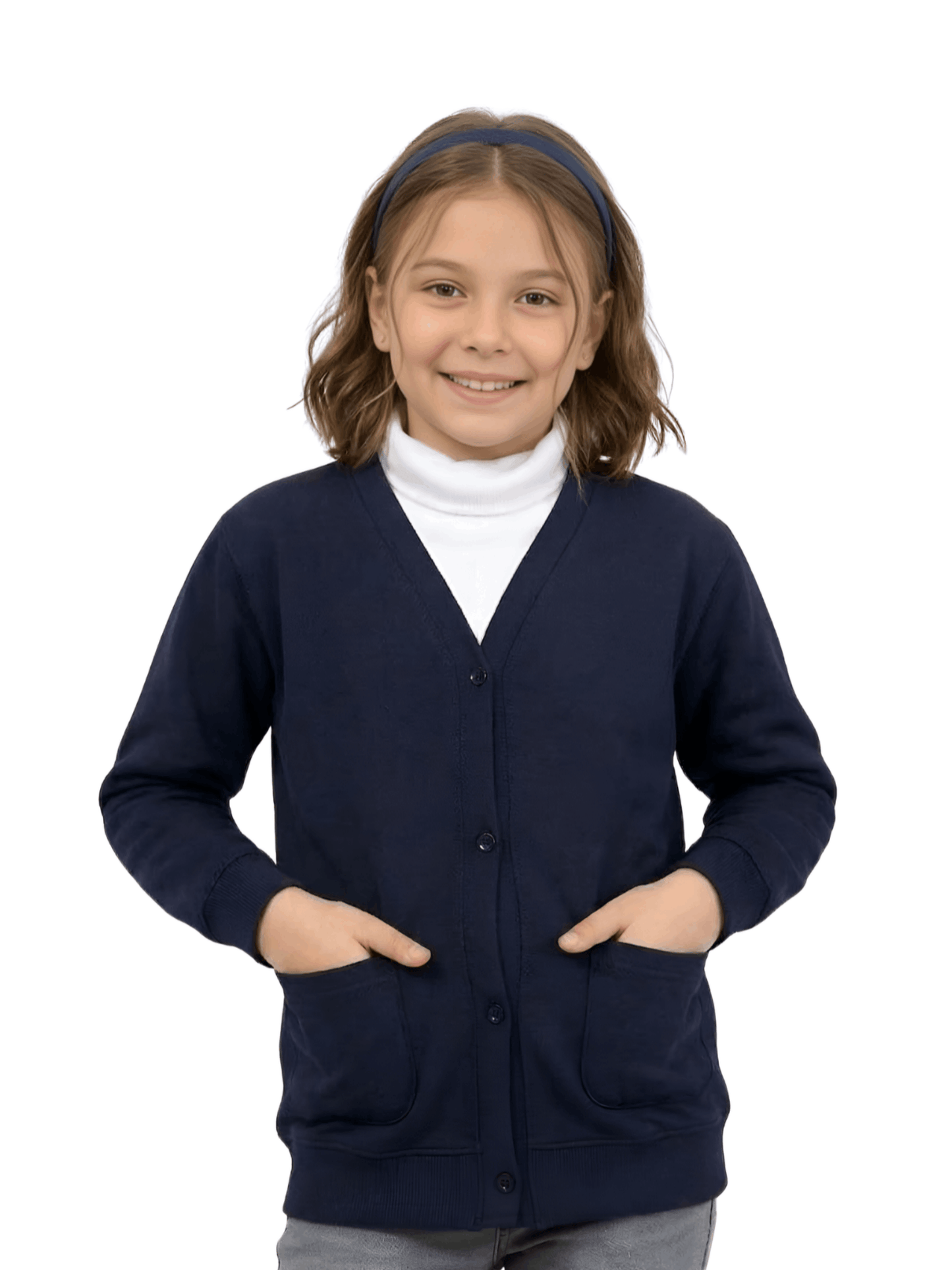 GW CLASSY OUTFIT Girls Button Cardigan Kids School Unifrom Cardigan Fleece Schoolwear Comfortable and Lightweight
