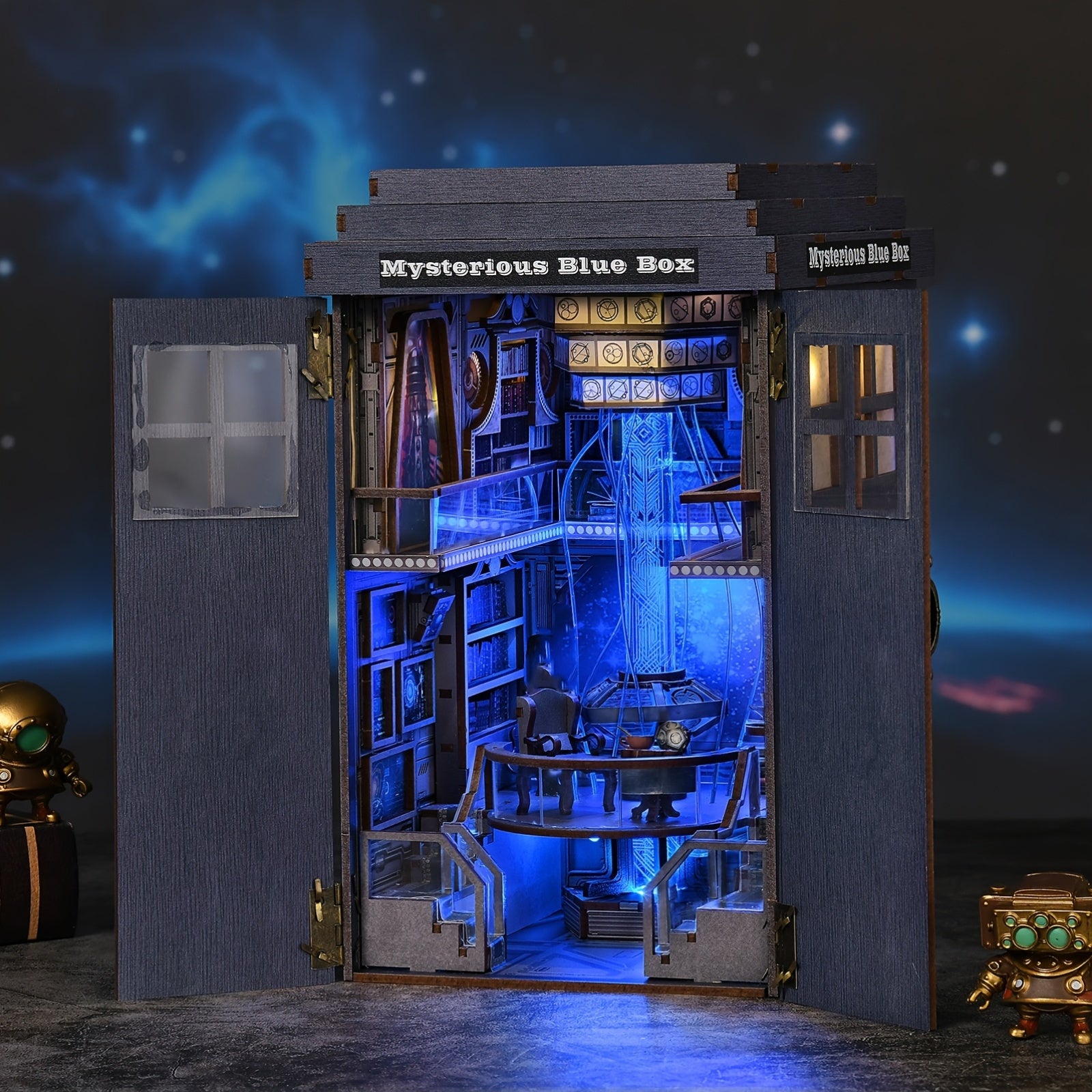 DIY Booknook Kit Miniature Dollhouse 3D Wooden Puzzle - Mysterious Magic Box Wood Craft | Challenging Build for Adults & Teens | Christmas Birthday Gift