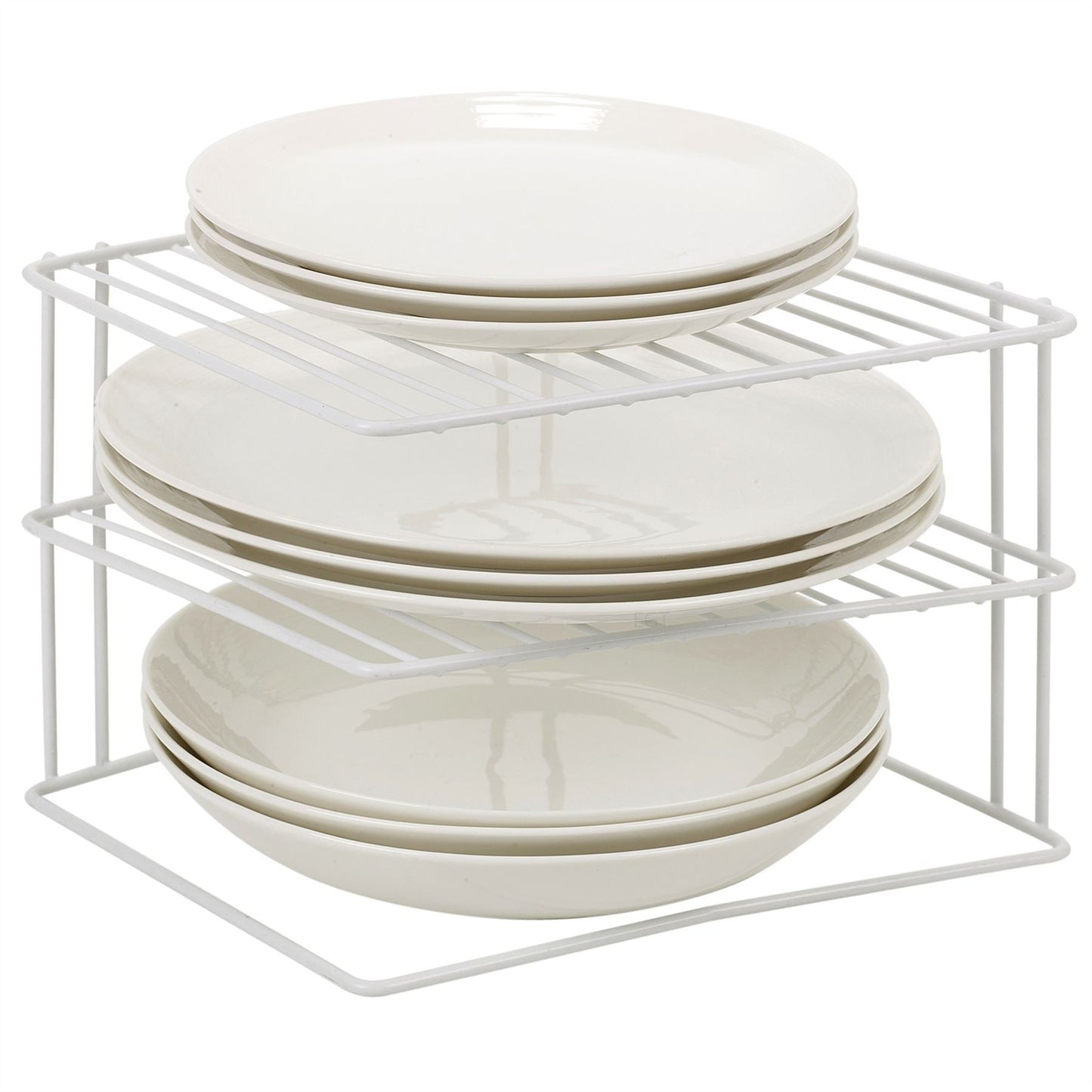 3 Tier Corner Kitchen Plate Rack Tidy Cupboard Shelf Insert Organiser New