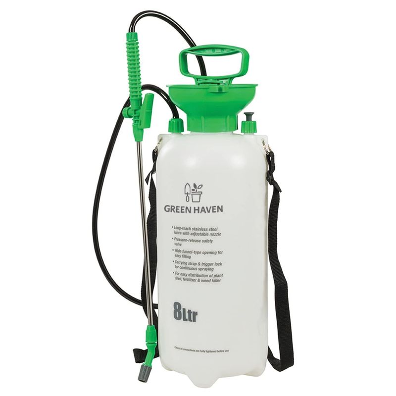 1pc 8L Pump Pressure Sprayer – Manual Garden Water Spray Bottle with Adjustable Shoulder Strap – High Pressure Sprayer for Plants, Lawn Care, Weed Control & Household Cleaning