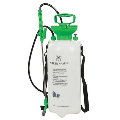 1pc 8L Pump Pressure Sprayer – Manual Garden Water Spray Bottle with Adjustable Shoulder Strap – High Pressure Sprayer for Plants, Lawn Care, Weed Control & Household Cleaning