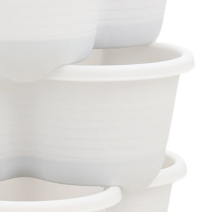 The three-dimensional three-petal flowerpot, strawberry pot, can be multi-layered for vegetable and fruit planting. It is made of pp plastic with five layers, black/ white/ green, and measures 31.5*31.5**13.5cm