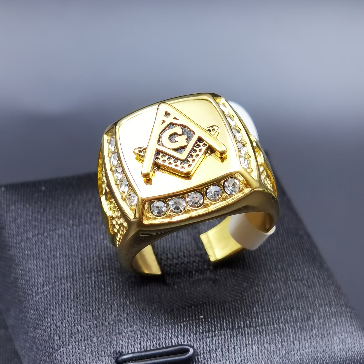 Classic Vintage Masonic AG Ring, Titanium 316L Stainless Steel 316L 316L Stainless Steel 316L 316L Stainless Steel Men'S Ring Jewelry