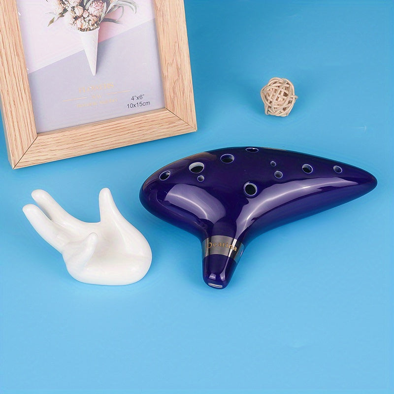 12-Hole Alto C Ceramic Ocarina - Beginner's Music Instrument, Easy-to-Learn Design with Clear Sound - Finish & Comfortable Grip - Perfect First Instrument for Learning Music, Holiday Gift