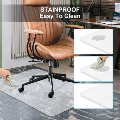 PVC Clear Chair Mat Non Slip Office Chair Desk Mat Floor Computer Carpet Protector Plastic Clear