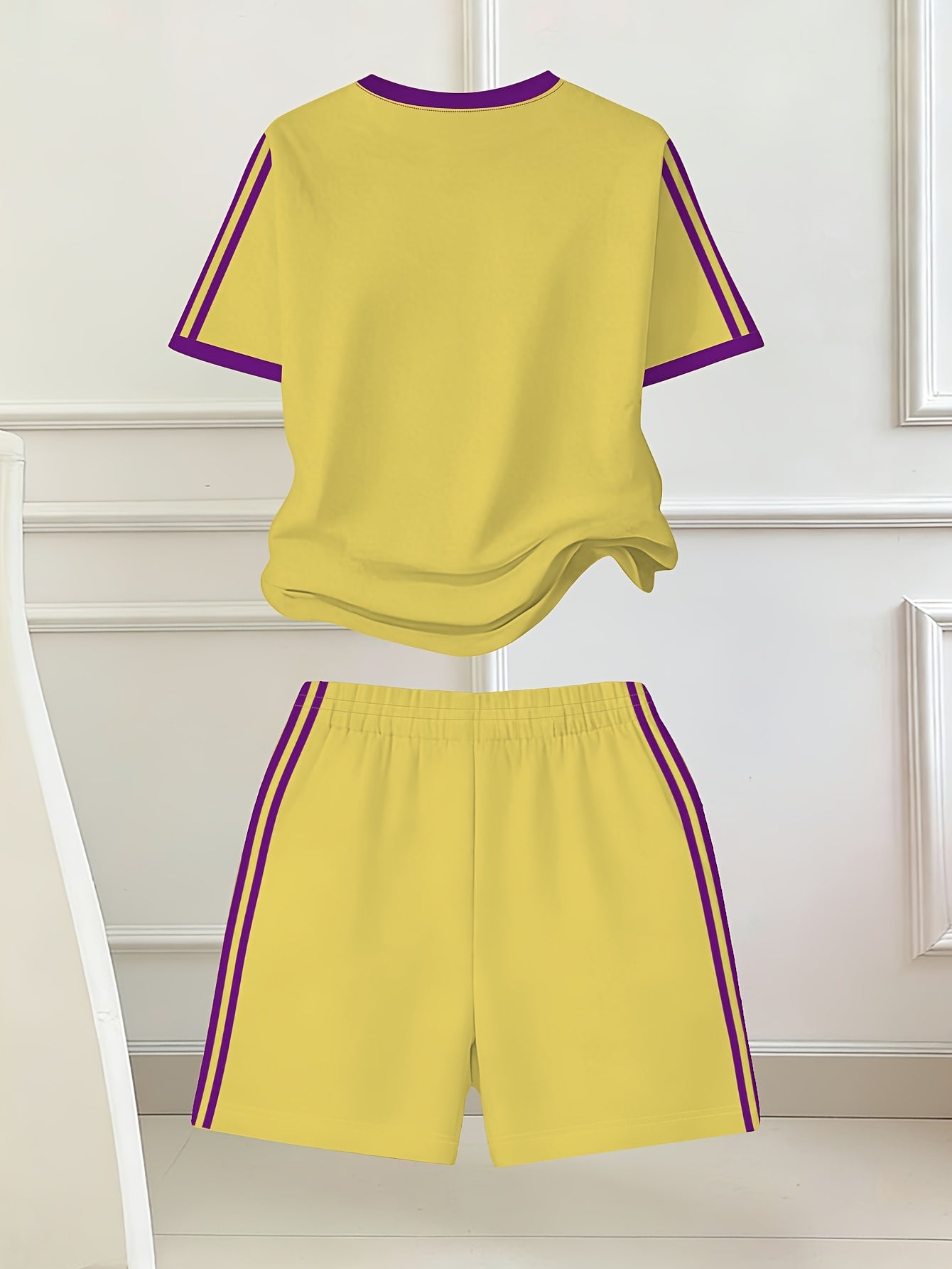 2pcs Set, Easy Bow Print Short Sleeve T-Shirt And Shorts Set, Star Style, Suitable for Spring And Summer, Back-To-School Outfit, Y2K Fashion, Campus Activities, Comfortable Casual, Fashionable And Playful, Hippie Style, Retro Sweet American Style