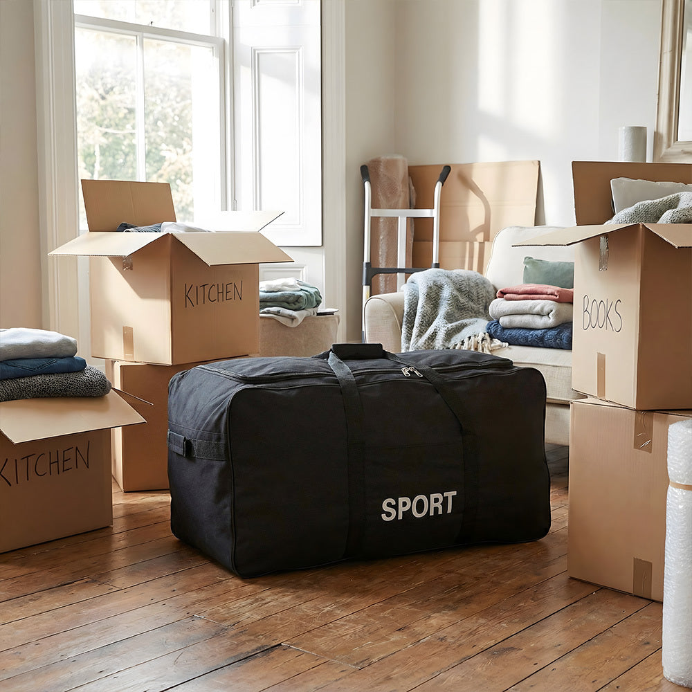Large Capacity Thick Storage Bag, Oxford Cloth Wheeled Luggage Packing Bag, Moving Duffle Bag Perfect for Moving House, Travel Trips, Home Organization, Durable Wheeled Luggage Bag That Holds Clothes, Bedding, Daily Essentials for Relocation, Short Vacati
