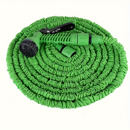 100ft Expandable Garden Hose with High-Pressure Water Gun - 3/4" Diameter, Lightweight & Durable Polyester & Polypropylene for Car Wash, Pet Bathing, Lawn Care - Green Plastic Design, US/EU Connectors, All-Season Outdoor Use, Garden Hose Expandable, Pet B