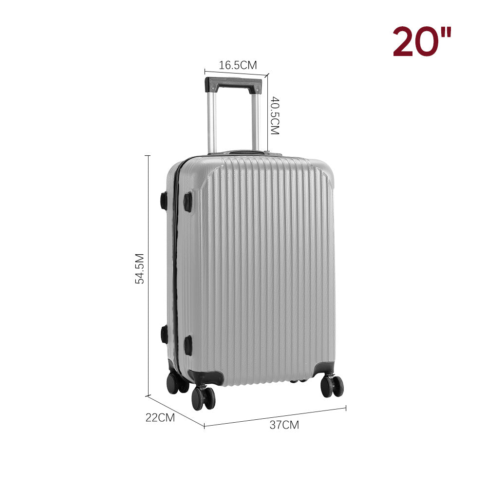 20" Suitcase Lightweight 4 Wheel Spinner Hard Shell ABS Luggage Hold Check in Travel Case Cabin Suitcase Carry On Suitcase, Hard Shell Suitcase with 4 Wheels Cabin Luggage Blue B