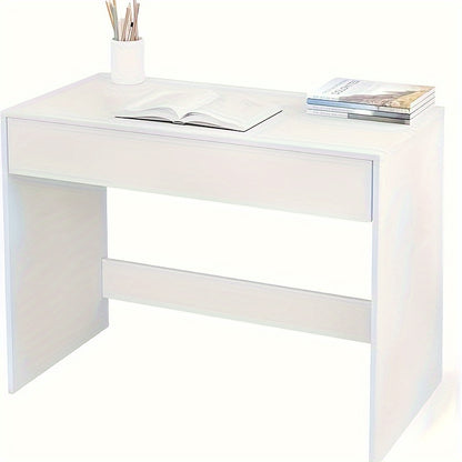 1pc Desk, Computer Desk, Multi-function Desk, Writing Desk, Home Desk With Storage Space, Perfect As Bedroom Dresser, Simple Atmosphere, White